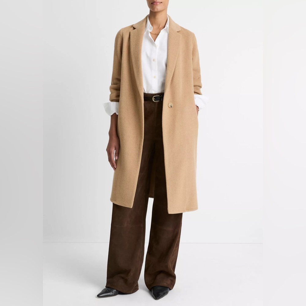 Vince Classic Wool-Blend Straight Coat
